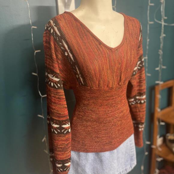 Vintage 1990s Wool Blend Moth Pattern Sweater size S - Picture 3 of 5